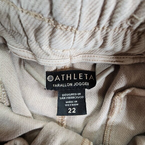 Athleta Farallon Jogger Womens 22‎ Beige Sweatpants Casual Athleisure Workout - Picture 5 of 13
